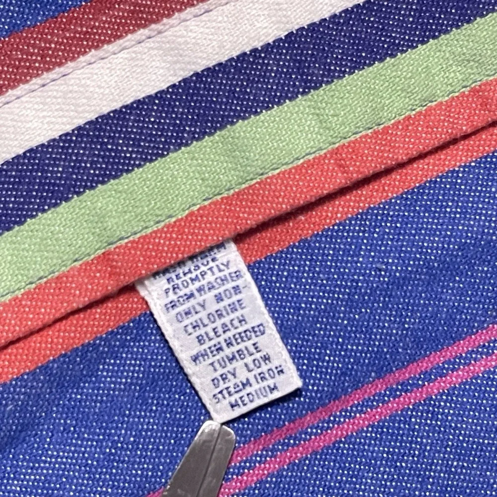 VTG Polo‎ Ralph Lauren Shirt Men Medium Blue Red Stripe Western Y2K Preppy